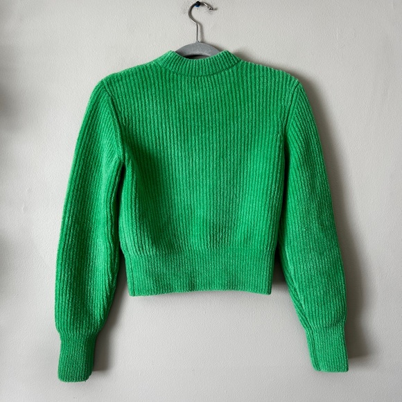 T By Alexander Wang Mockneck Long Sleeved Wool Green Sweater XS - Picture 10 of 12